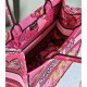 Christian Dior Book Tote Fuchsia Multicolor Toile De Jouy Voyage Embroidery