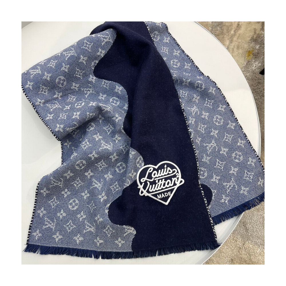 Louis Vuitton Monogram Drip Scarf MP3255 Blue