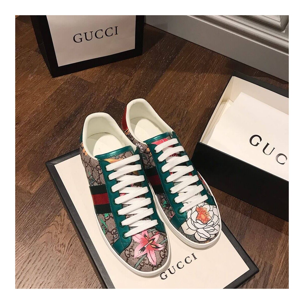 Gucci Ace GG Flora Print Sneaker 603172