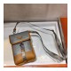 Prada Nylon and Saffiano Leather Smartphone Case 2ZH109 Gray/Caramel