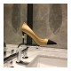 Chanel Calfskin &amp; Velvet Pump With Pearl G178144