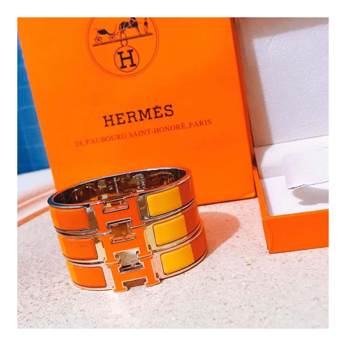 Hermes Narrow Rainbow Clic Clac H Bracelet