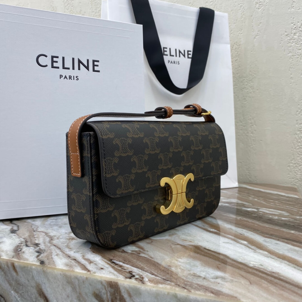 Celine Shoulder Bag Claude In Triomphe Canvas And Calfskin 194142