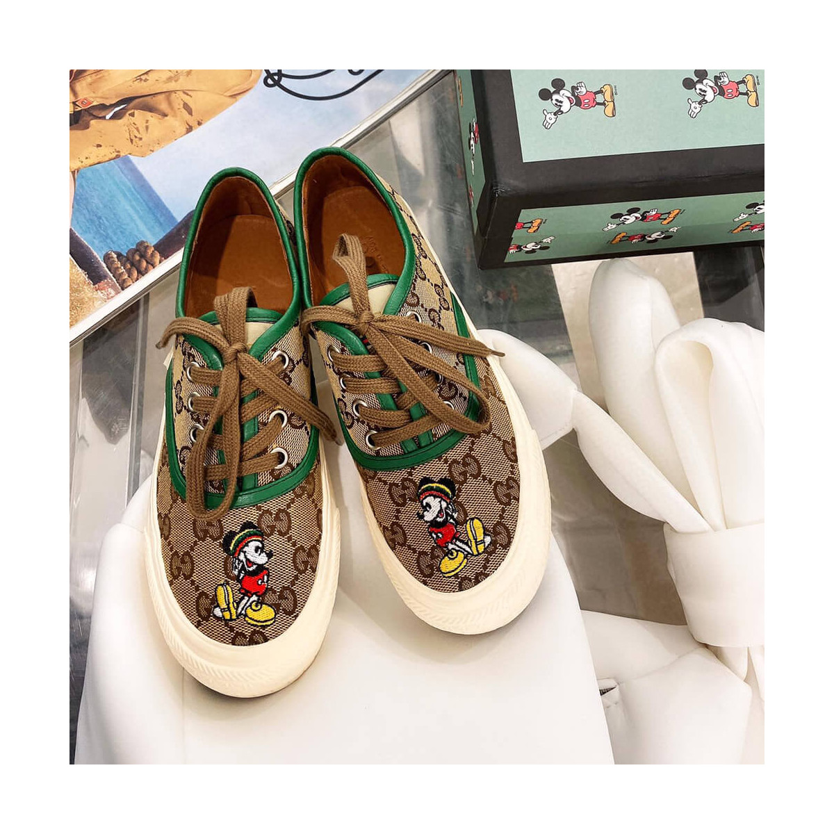 Gucci GG Disney x Gucci Low-Top Sneaker 875604 Green