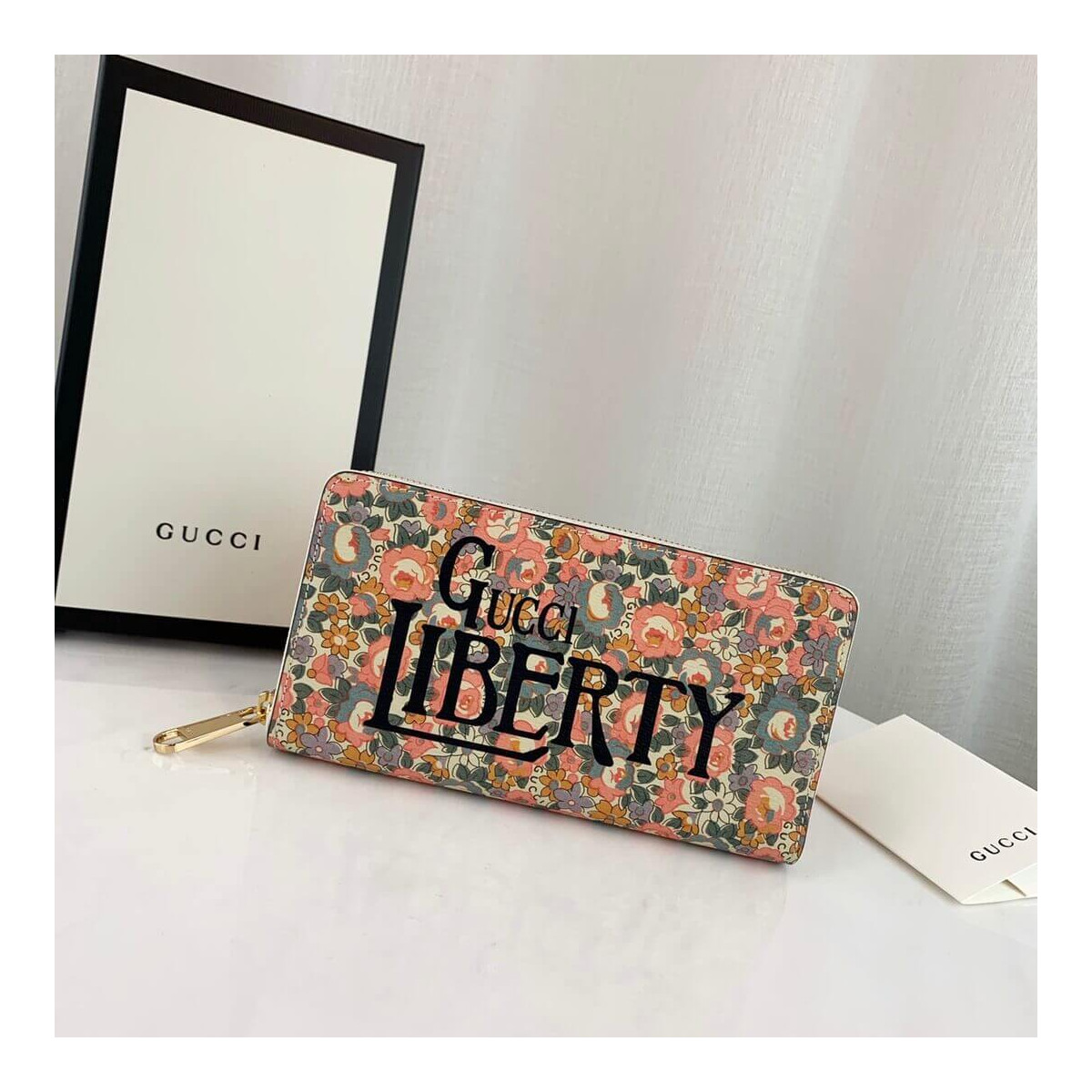 Gucci Horsebit 1955 Liberty London Zip Around Wallet 636249