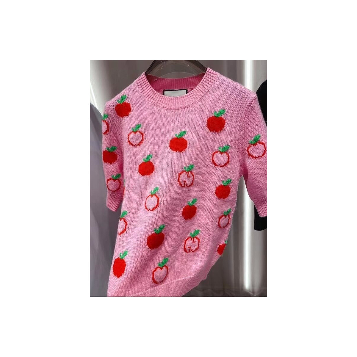 Gucci GG Apple Print Wool Jacquard Top 606117