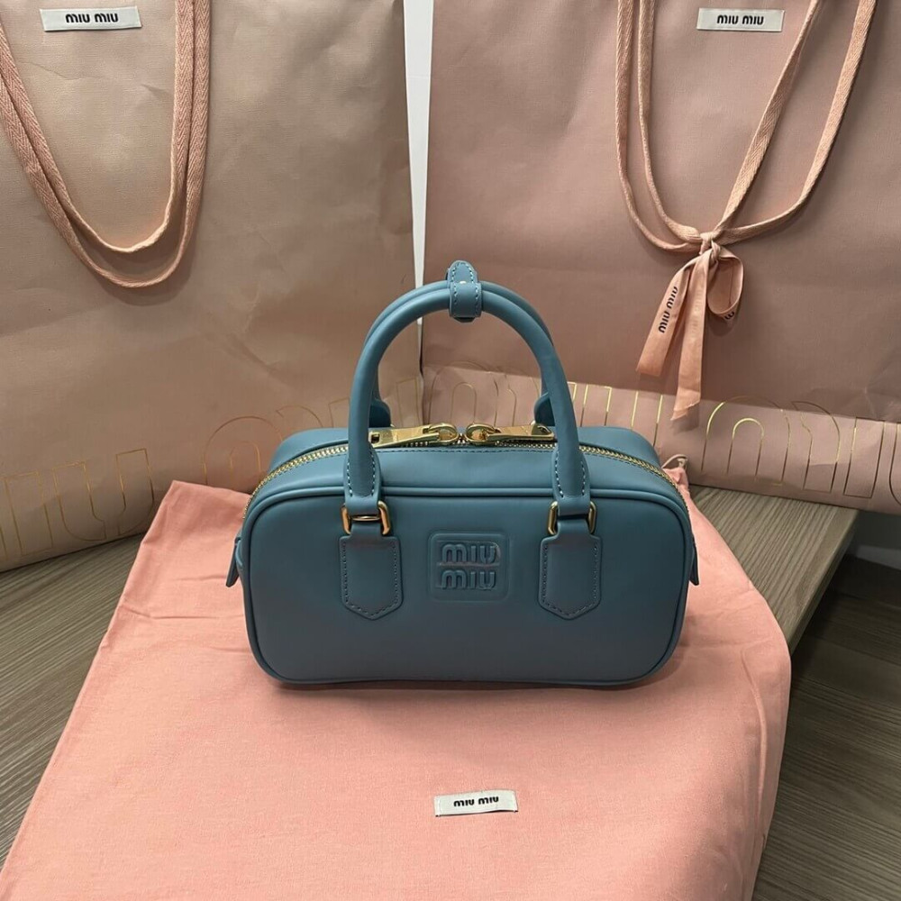 Miu Miu Arcadie Leather Bag 5BB142 Marina Blue