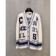 Chanel Varsity Logo iconic Oversized Wool Cashmere Cardigan C1401