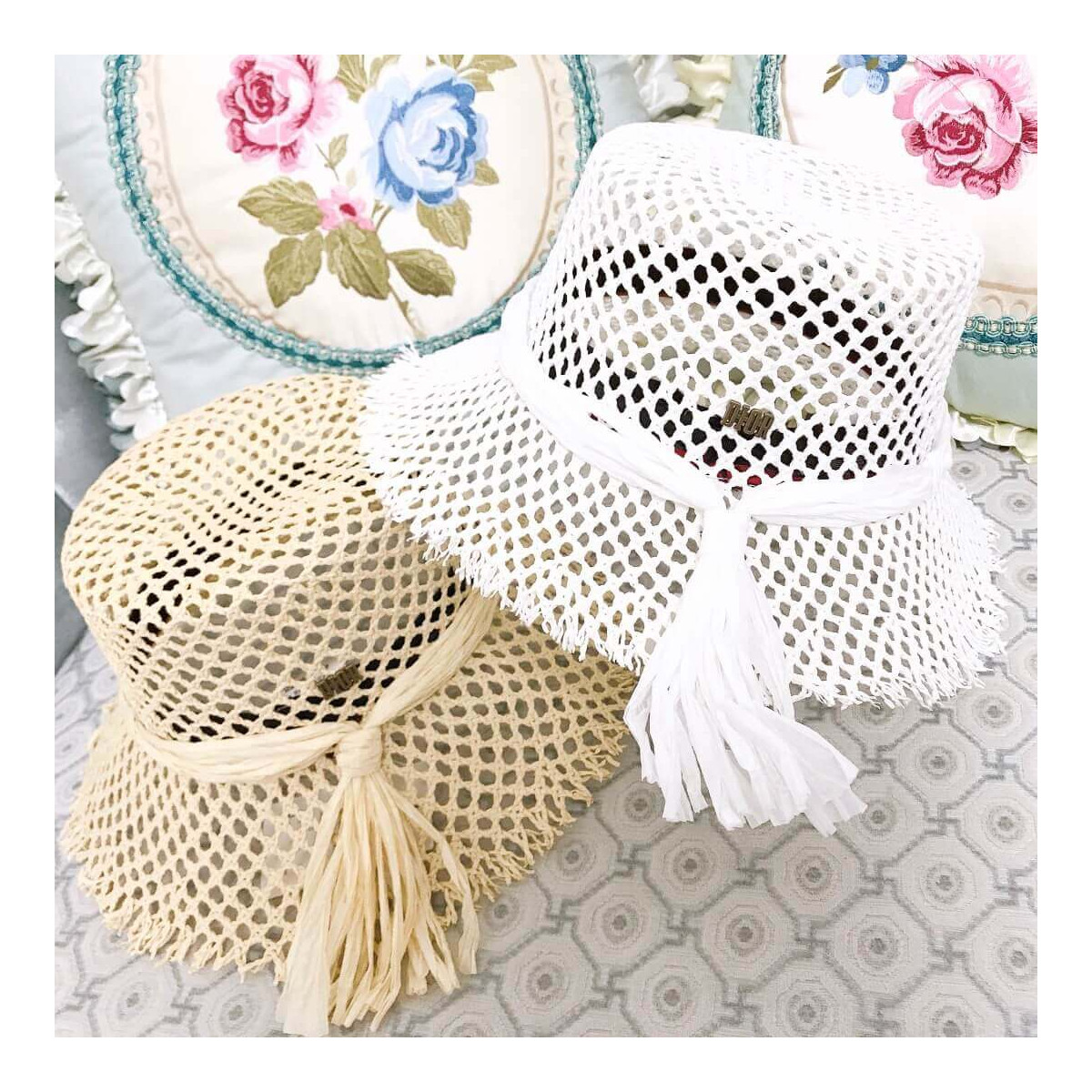 Christian Dior Bowknot Straw Hat 48853