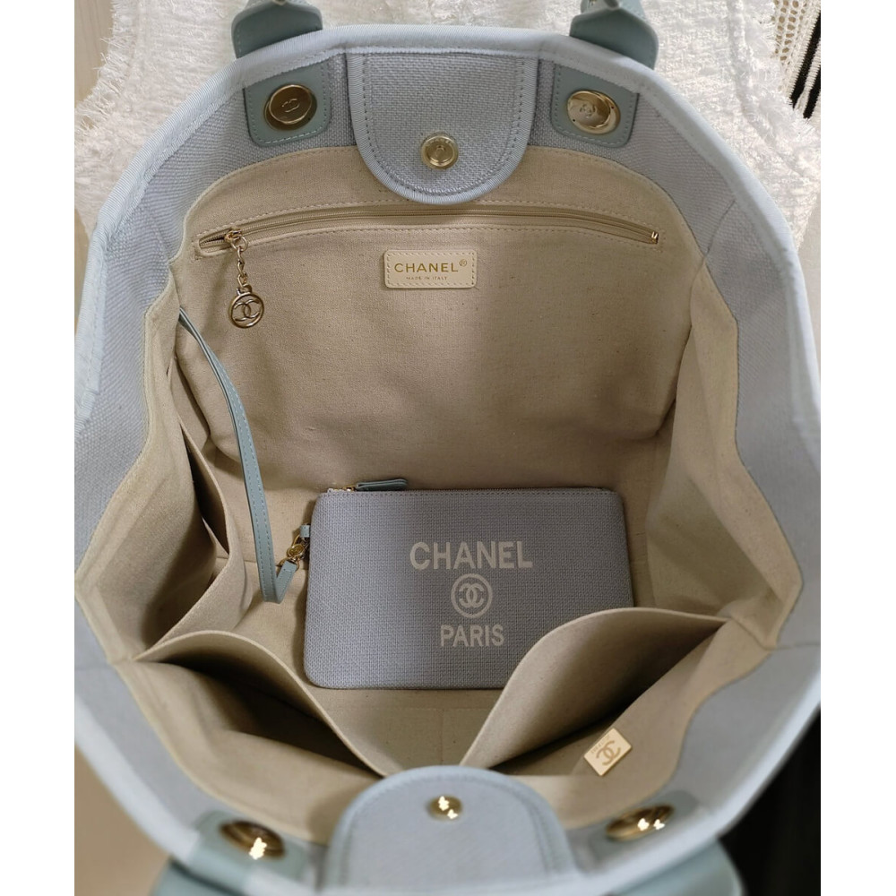 Chanel Deauville Shopping Bag in Mixed Fibers AS3351 Grey