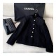 Chanel Wool Tweed Jacket P65347 Black