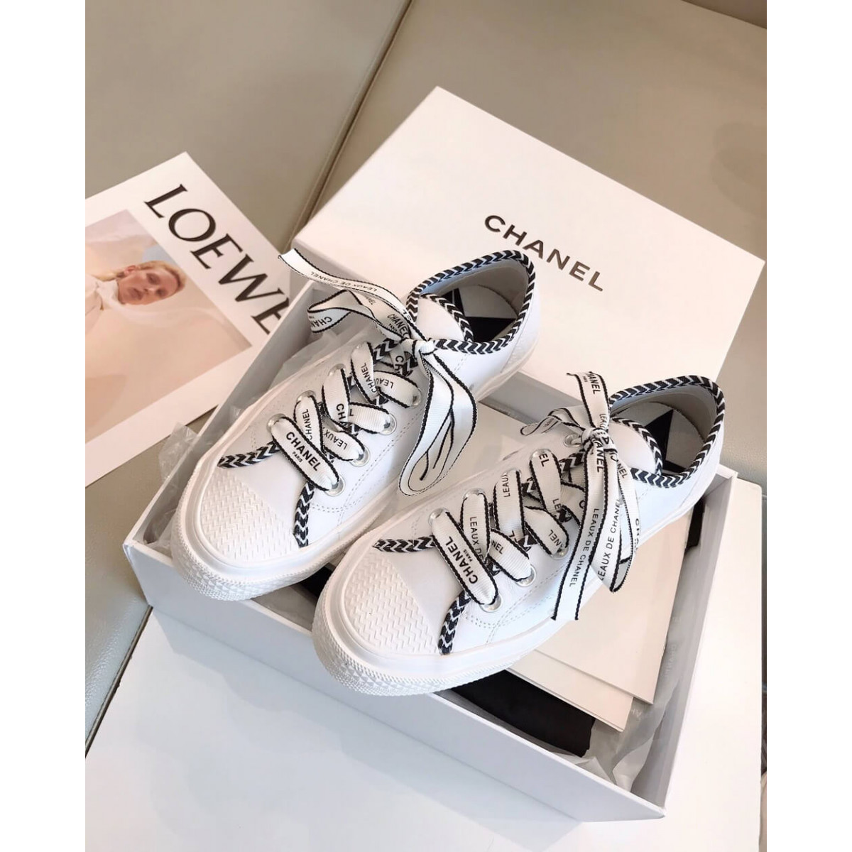 Chanel X Converse Small Fragrant Grid Ling Lace Canvas Shoes