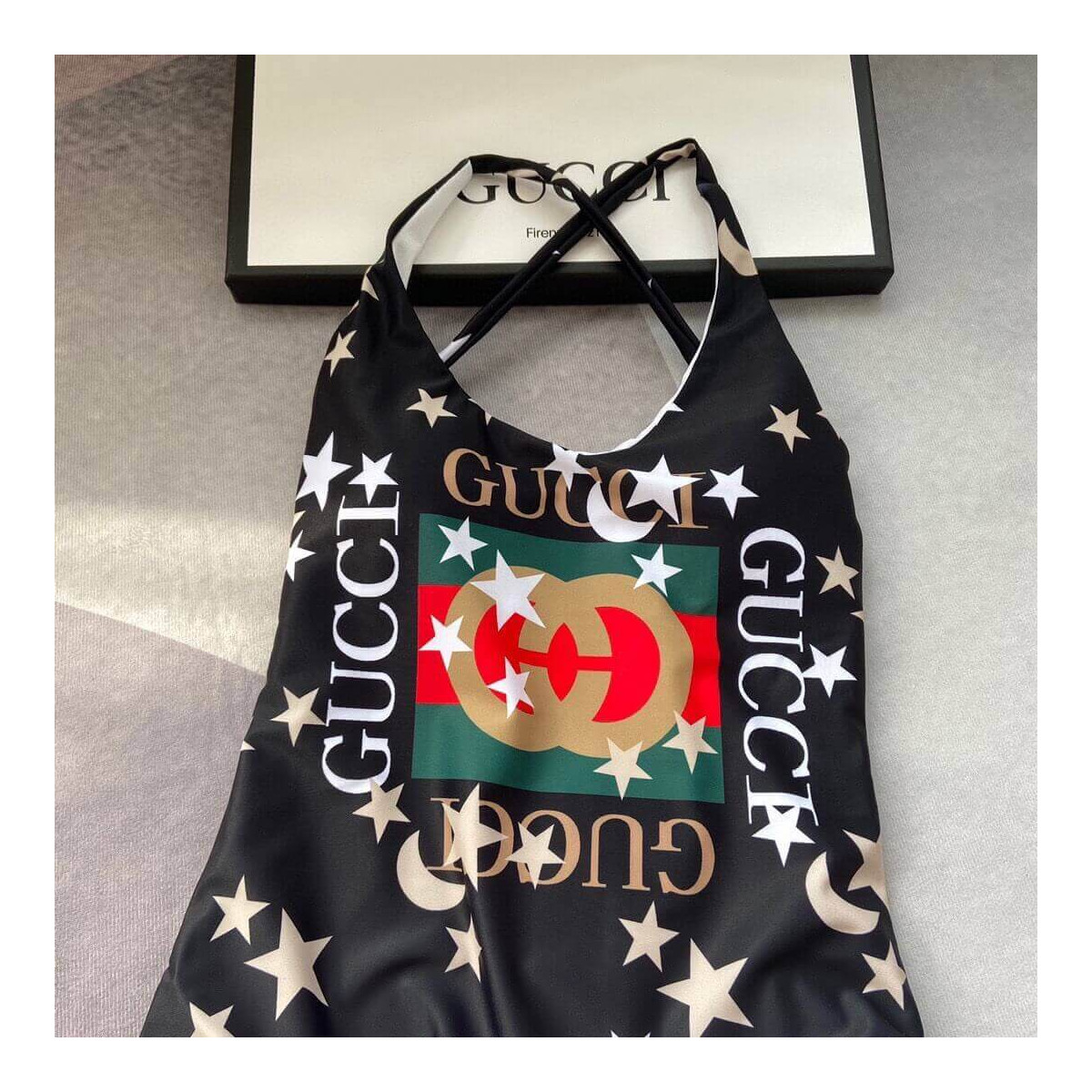 Gucci Sparkling Logo-Print Swimsuit 501899