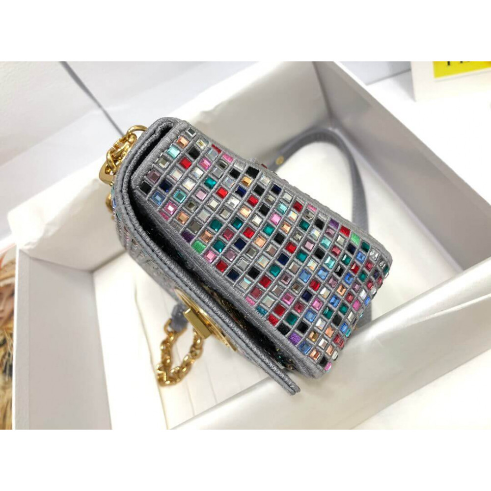 Dior Small Caro Bag Multicolor Embroidery With Crystals M9241