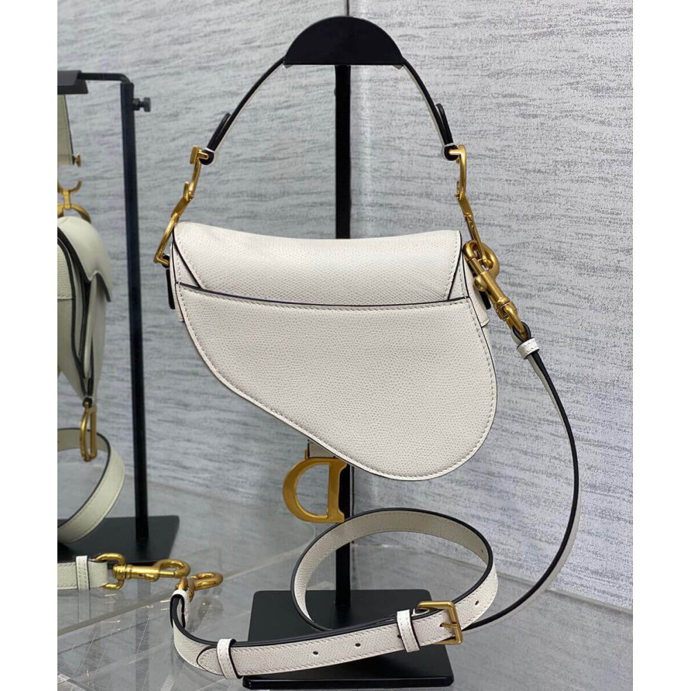 Dior Mini Saddle Bag with Strap Grained Calfskin M0456