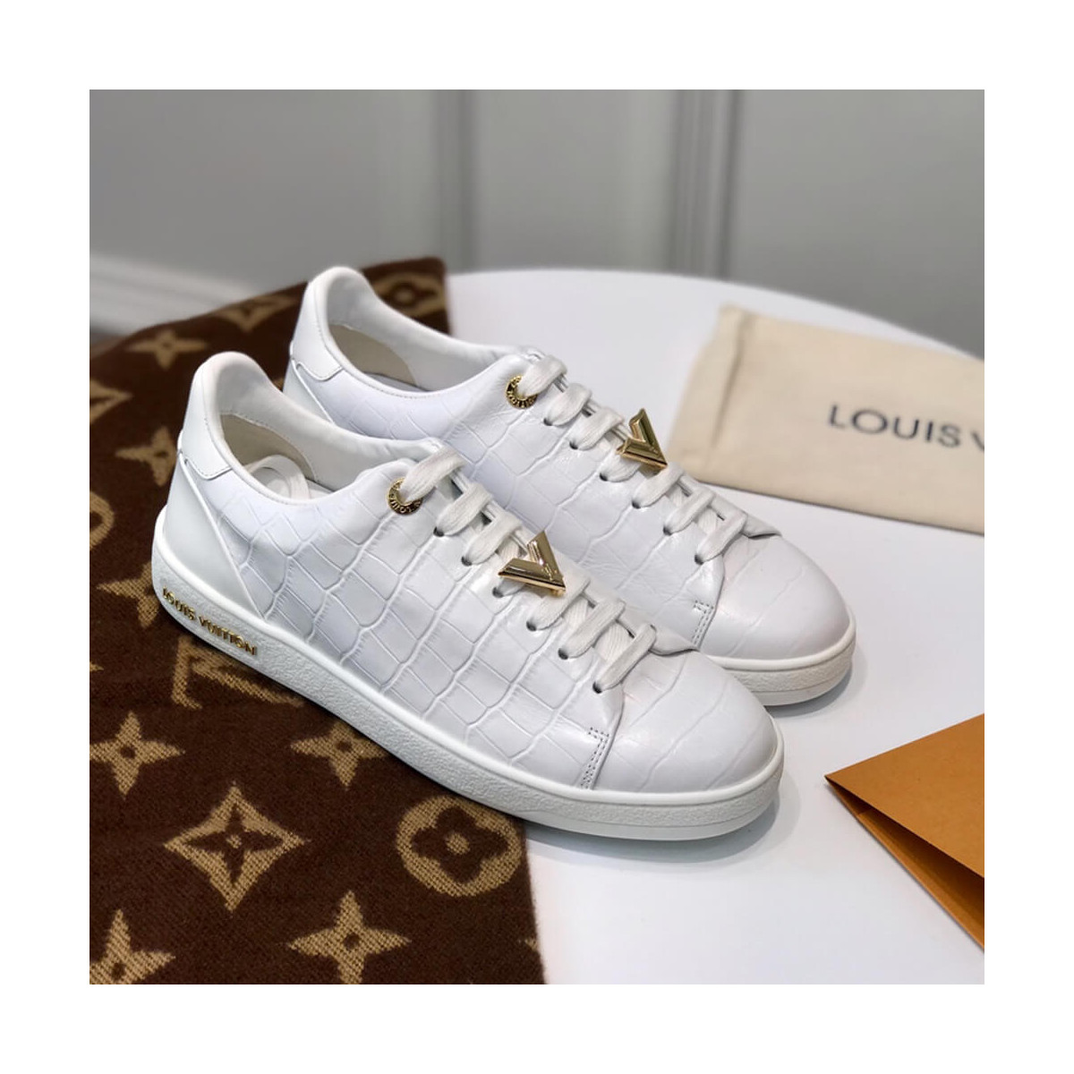 Louis Vuitton Crocodile Embossed Frontrow Sneaker 1A4VPQ