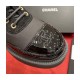 Chanel Nylon and Patent Calfskin Lace-Ups Boots G38086 Black