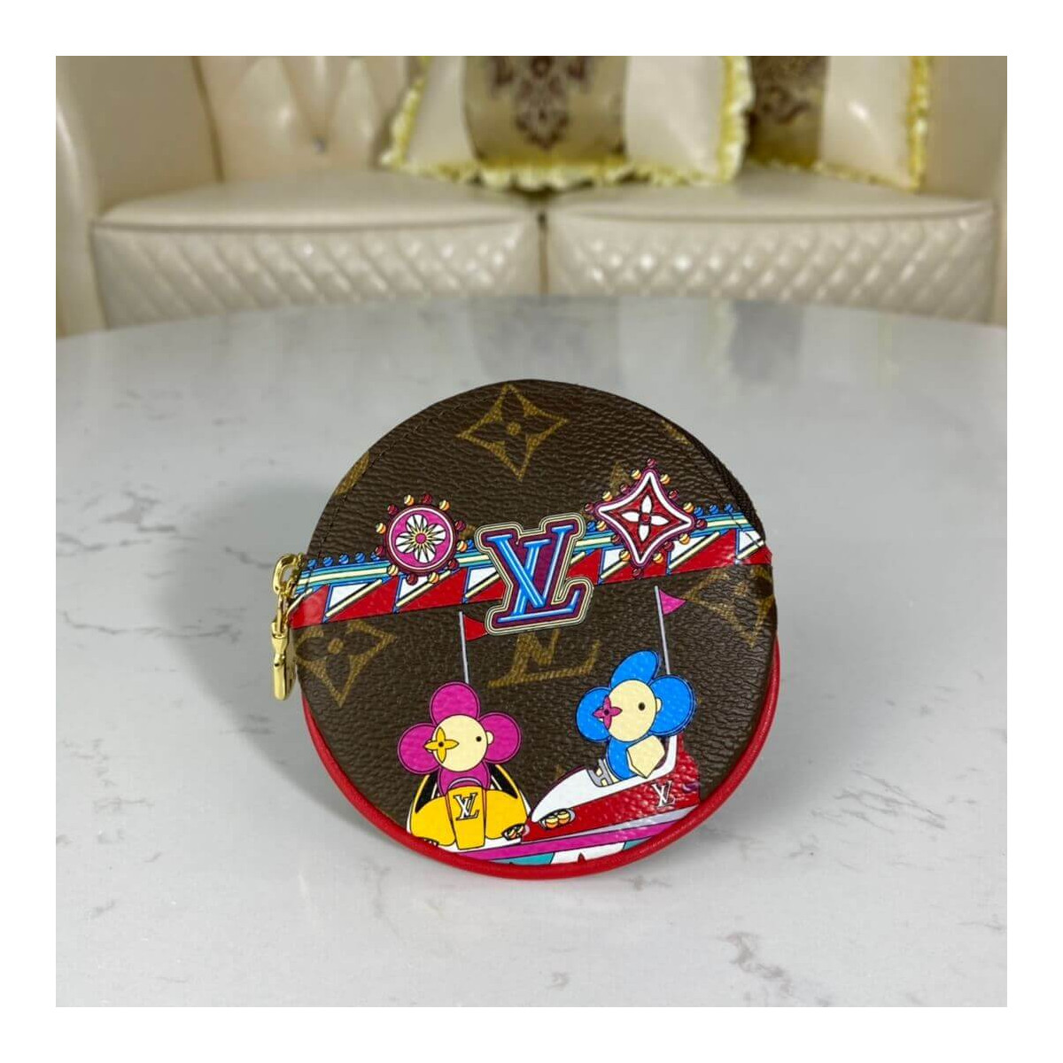 Louis Vuitton Christmas Animation 2020 Round Coin Purse M69749