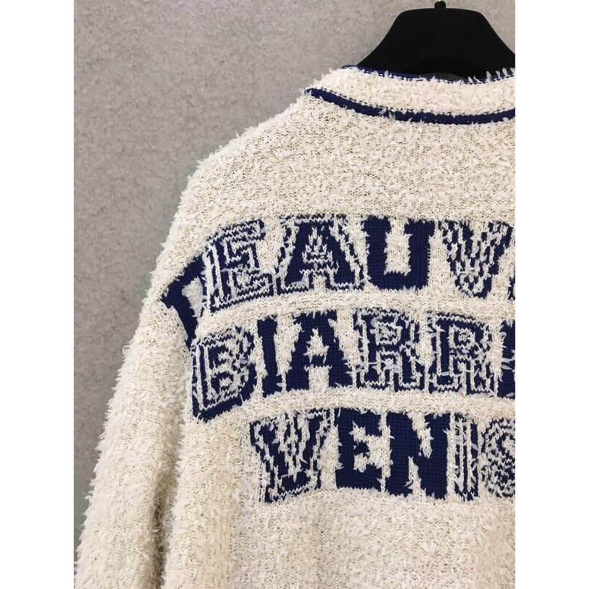 Chanel Varsity Logo iconic Oversized Wool Cashmere Cardigan C1401