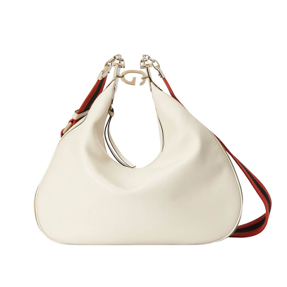 Gucci White Leather Attache Medium Shoulder Bag 702823