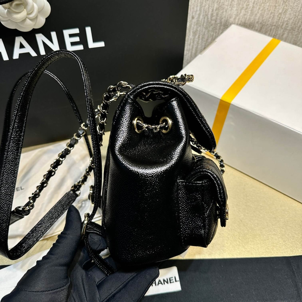 Chanel Mini Duma Backpack Caviar Calfskin Black AS3787