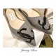 Jimmy Choo Love Flats Suede Pumps In Grey and Black Logo 231161