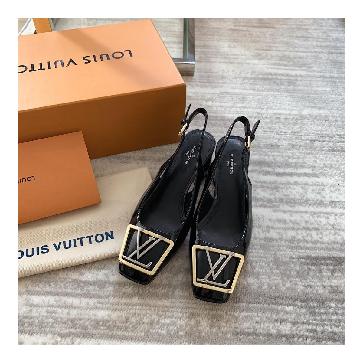 Louis Vuitton 5.5cm Madeleine Slingback Pump 1A646Z Black