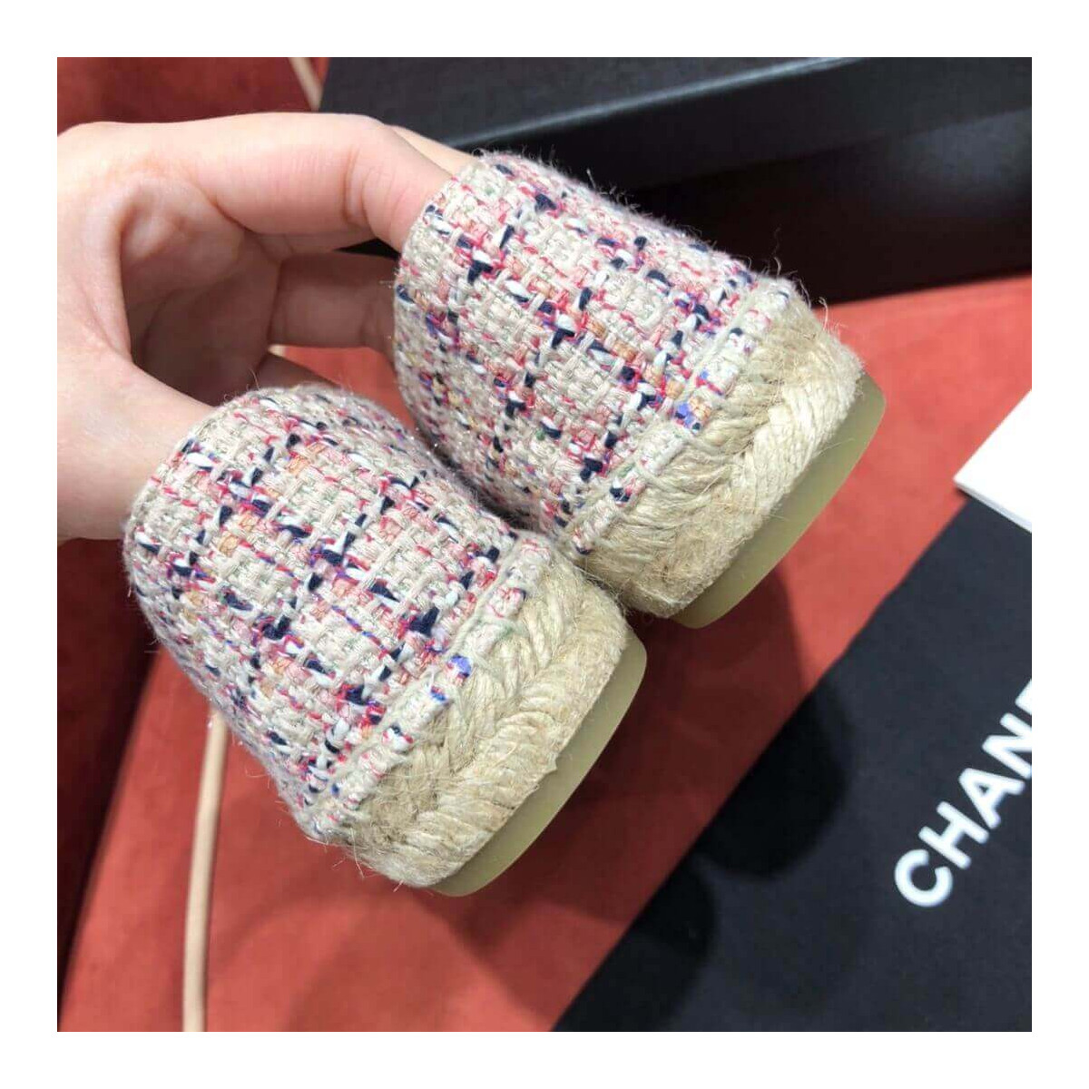 Chanel Tweed &amp; Grosgrain Espadrilles G29762