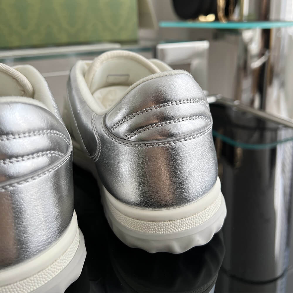 Gucci MAC80 Metallic Leather Low-Top Sneakers 750834