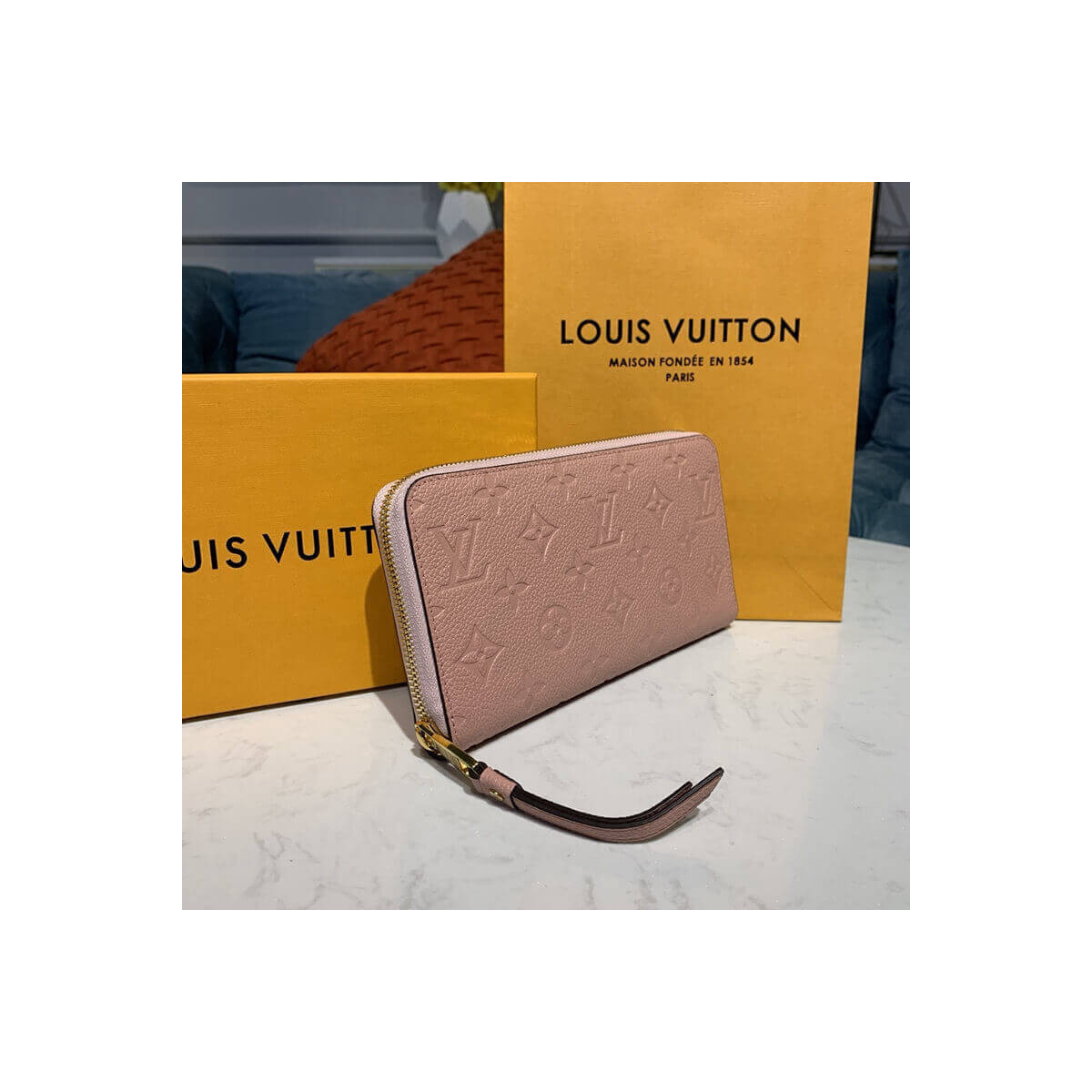 Louis Vuitton Monogram Empreinte Leather Zippy Wallet M61864