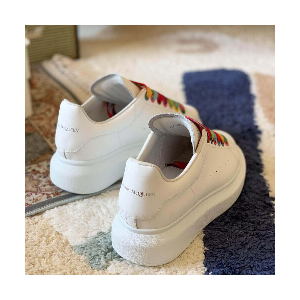 Alexander McQueen Oversized Sneaker With Rainbow Laces 5537