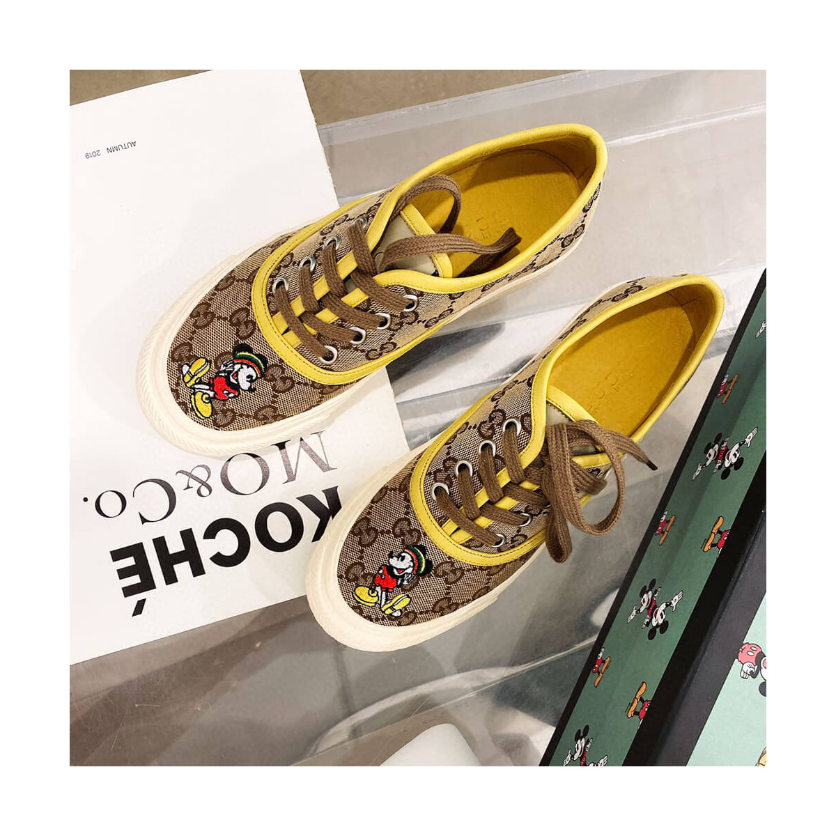 Gucci GG Disney x Gucci Low-Top Sneaker 875604 Yellow