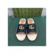 Gucci Pilar Double G Denim Slide Sandal