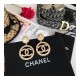 Chanel CC Pearl Hoop Earrings 460971