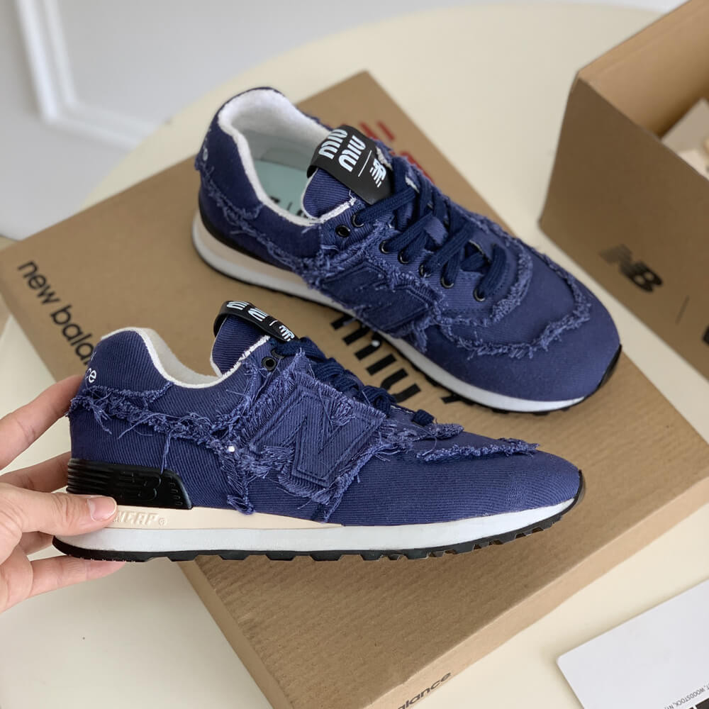 New Balance 574 x Miu Miu Denim Sneakers 5E765D