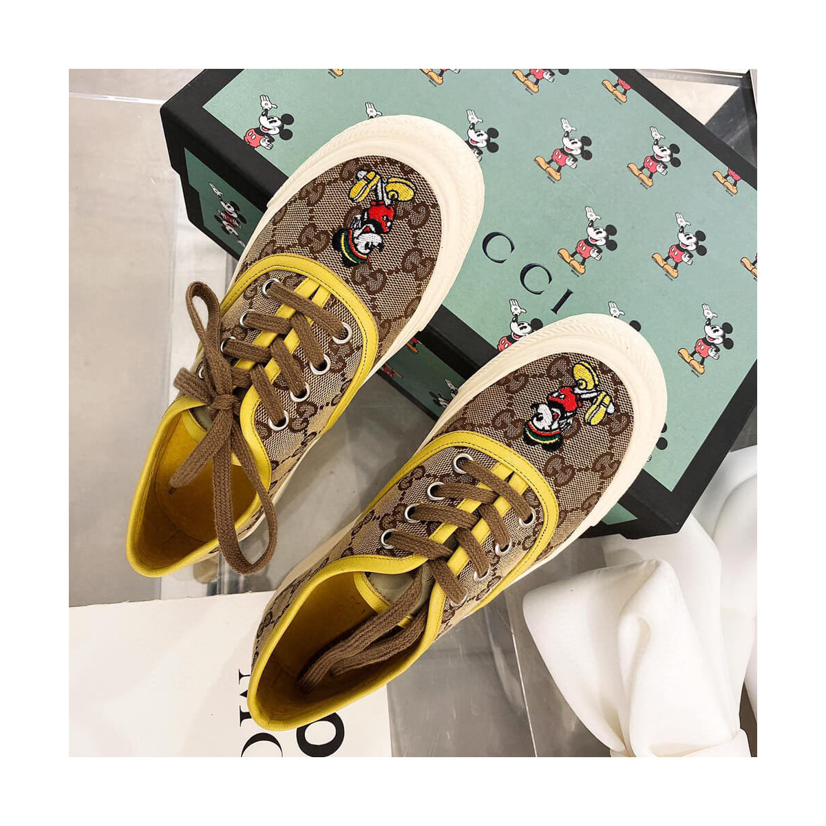 Gucci GG Disney x Gucci Low-Top Sneaker 875604 Yellow