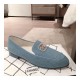 Chanel Denim Logo Loafers G35782