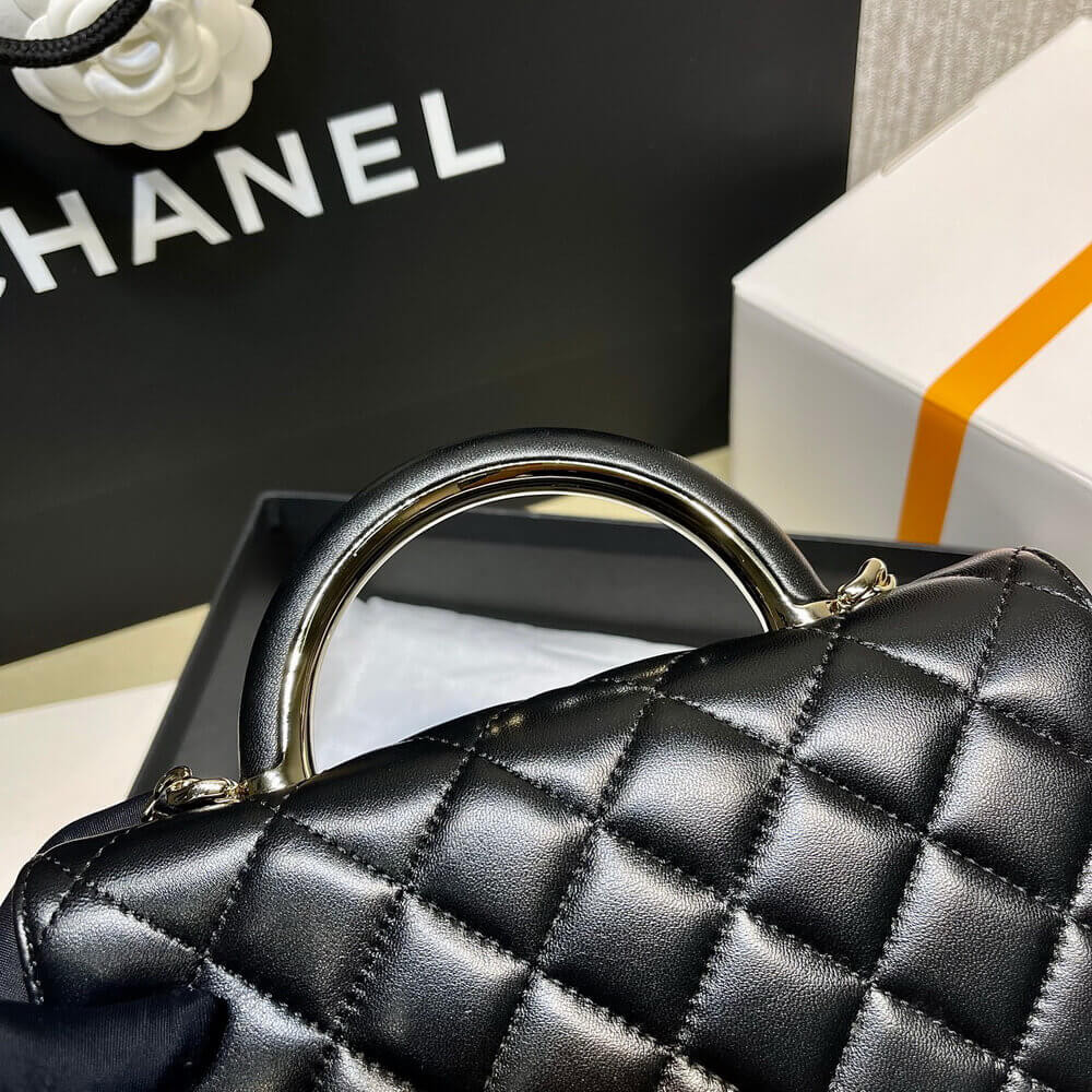 Chanel Wallet On Chain Top Handle Lambskin WOC AP2844 Black