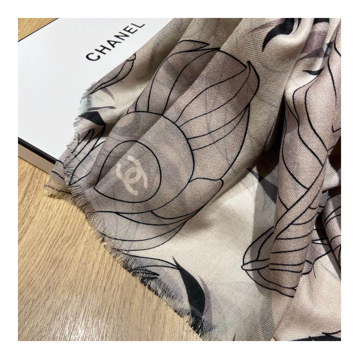 Chanel Cashmere CC Scarf A0341