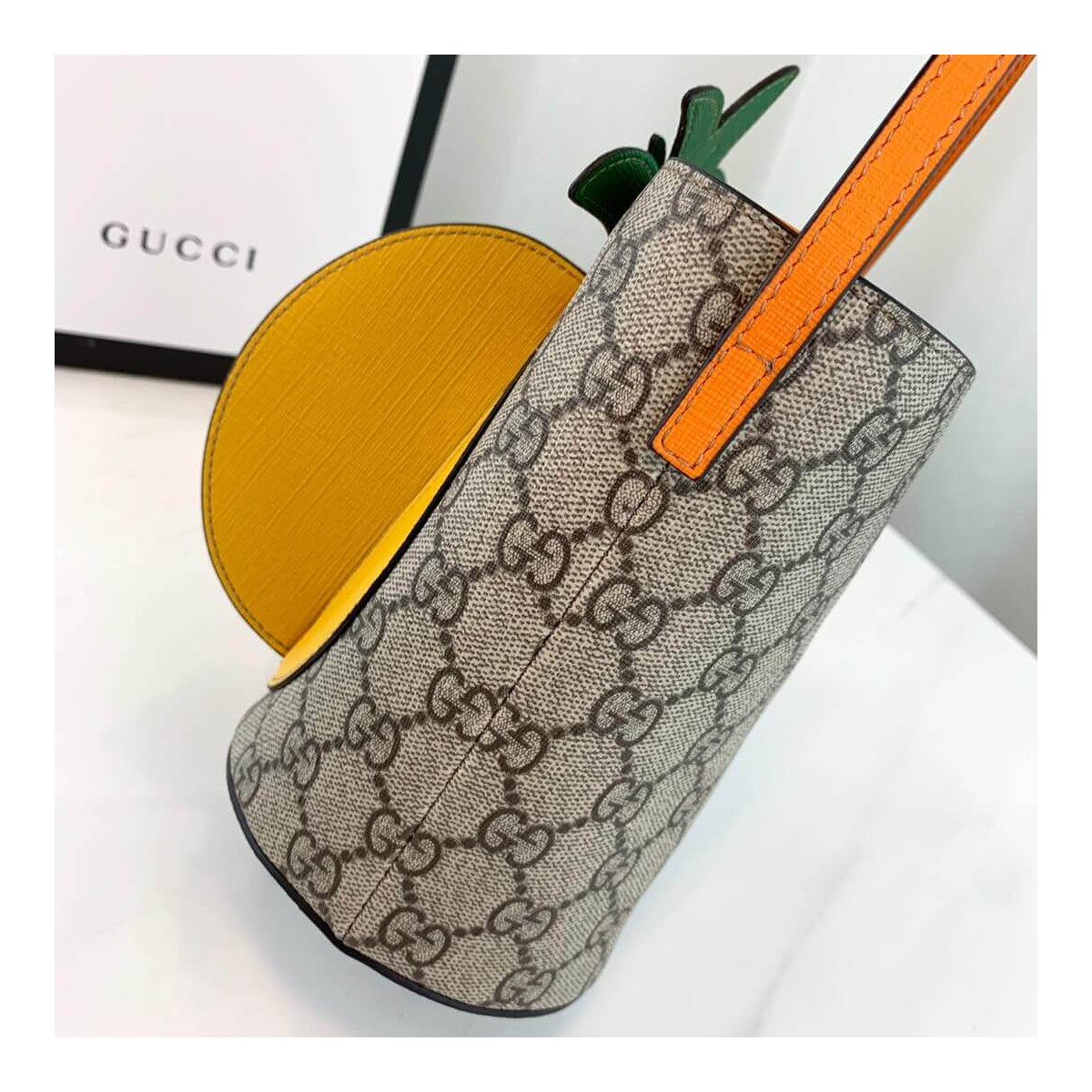 Gucci GG Supreme Children&#039;s Bucket Bag With Pineapple 580850