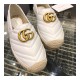 Gucci Chevron Leather Espadrille With Double G 551890 White