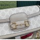 Gucci Horsebit 1955 GG Supreme Canvas Should Bag 735178 Oatmeal