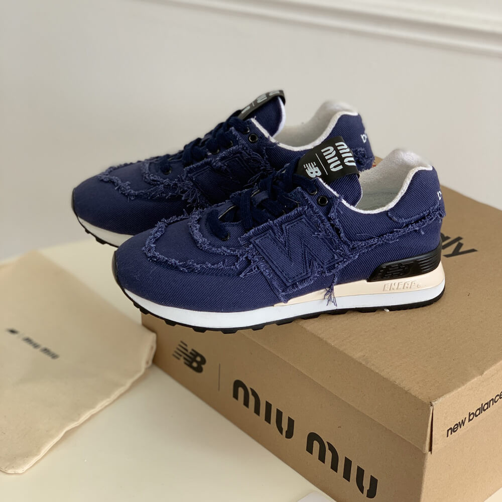 New Balance 574 x Miu Miu Denim Sneakers 5E765D