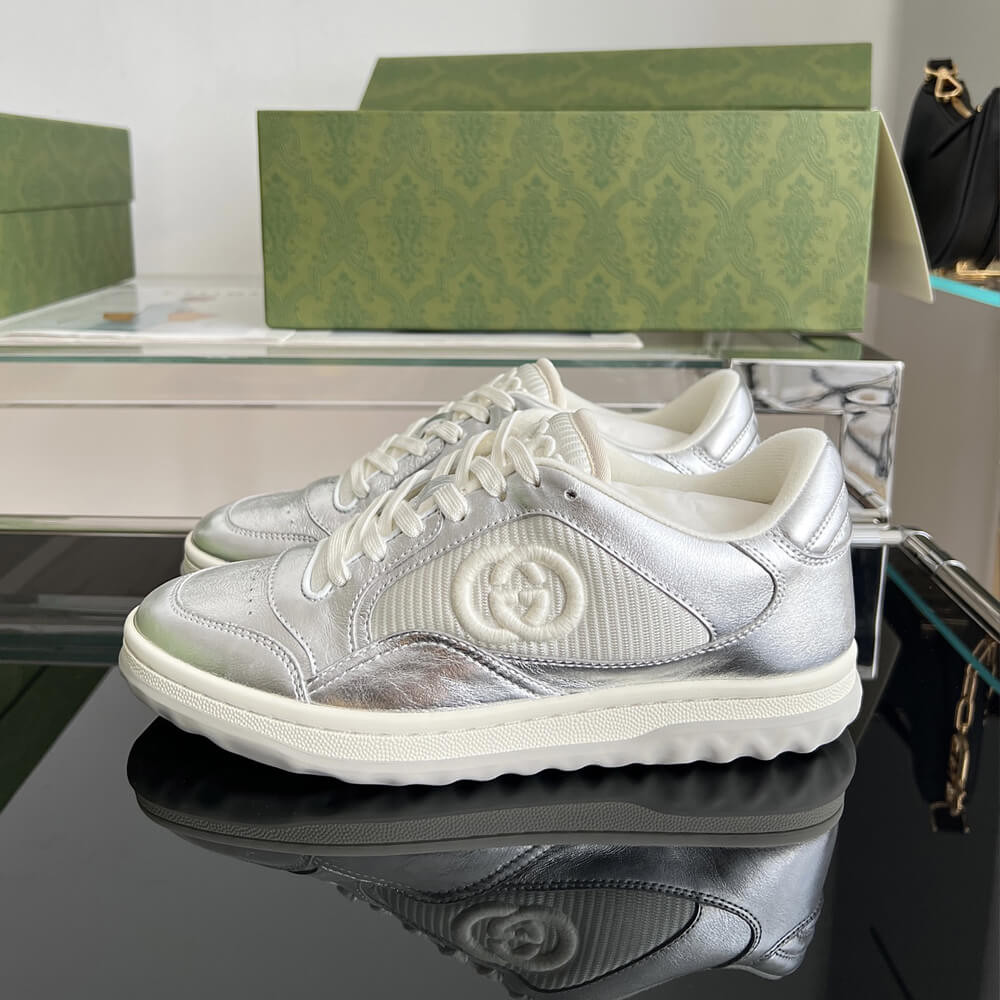 Gucci MAC80 Metallic Leather Low-Top Sneakers 750834