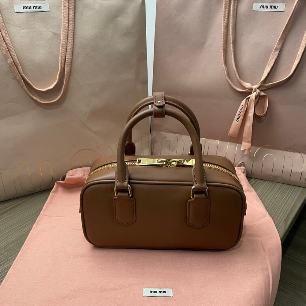 Miu Miu Arcadie Leather Bag 5BB142 Brown