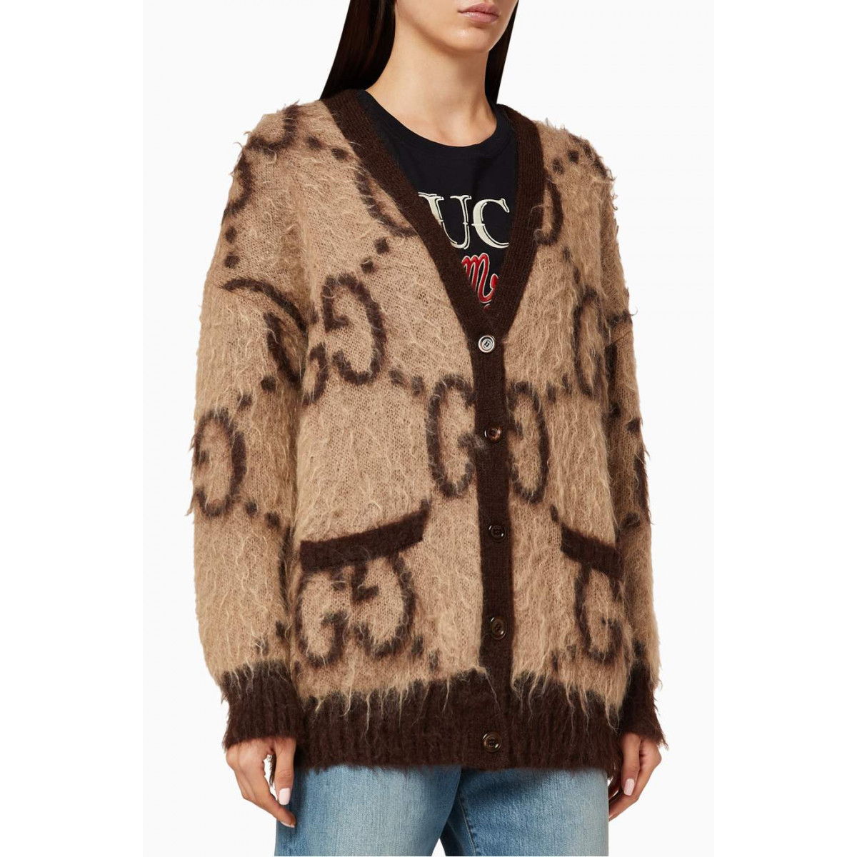 Gucci Reversible GG Mohair Wool Cardigan 635160