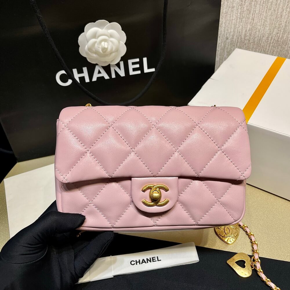 Chanel Mini Flap Bag 20cm Heart Chain AS3457