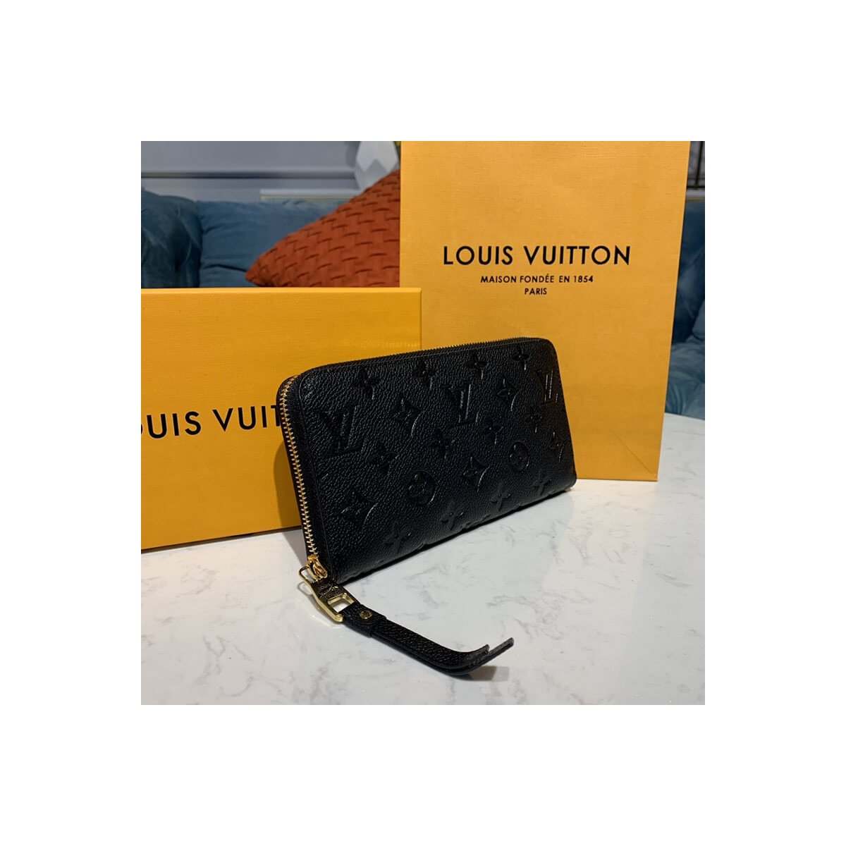 Louis Vuitton Monogram Empreinte Leather Zippy Wallet M61864