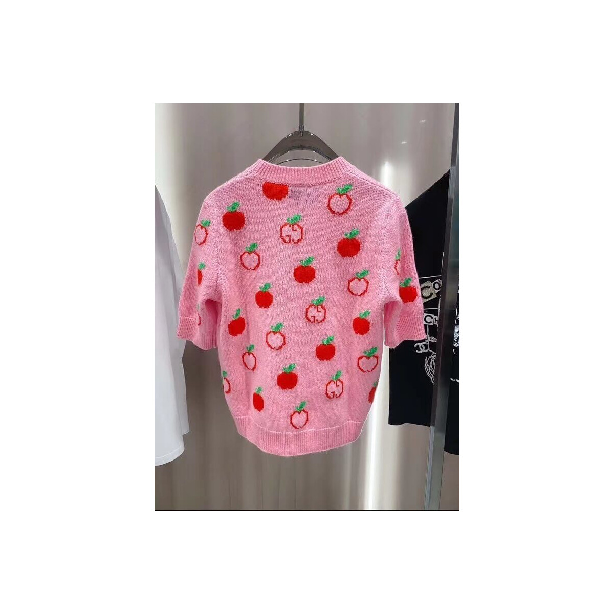 Gucci GG Apple Print Wool Jacquard Top 606117