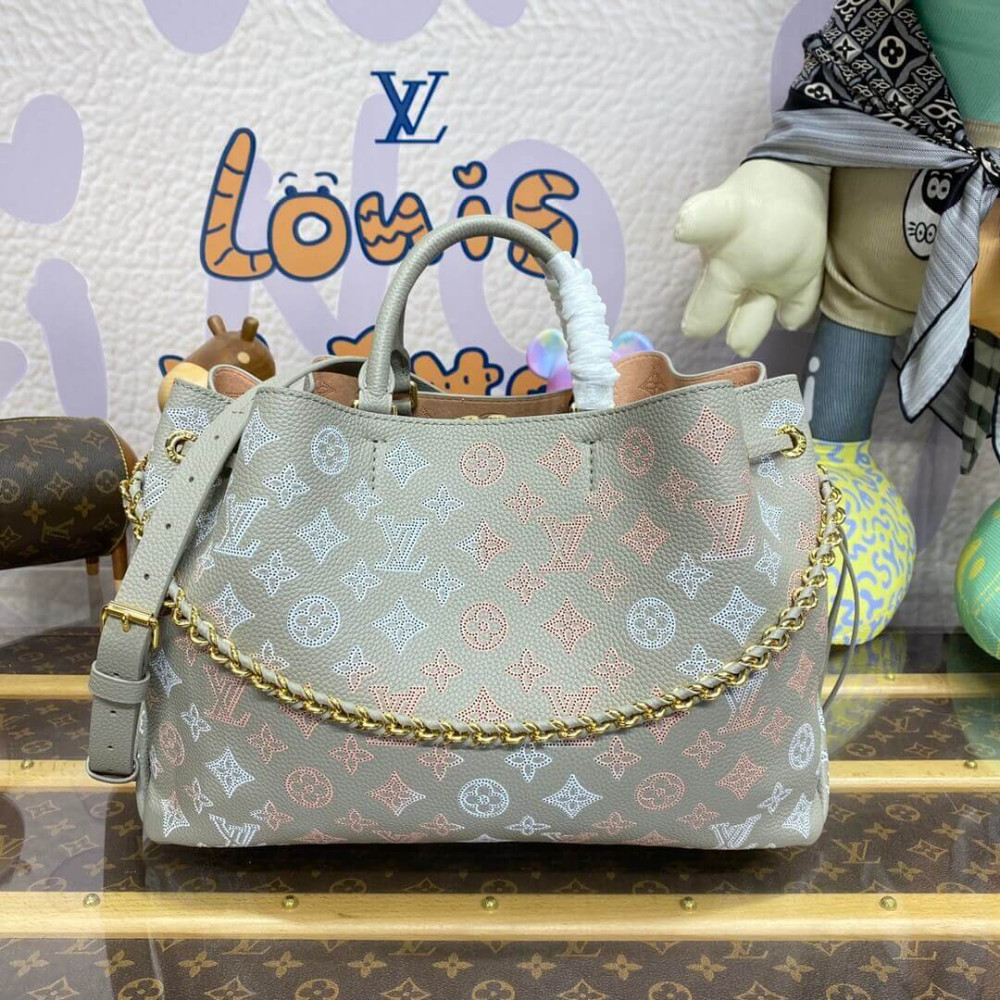 Louis Vuitton Mahina Leather Bella Tote M23395 Gray